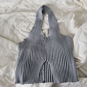 Grey Cider Ribbed Crop Top